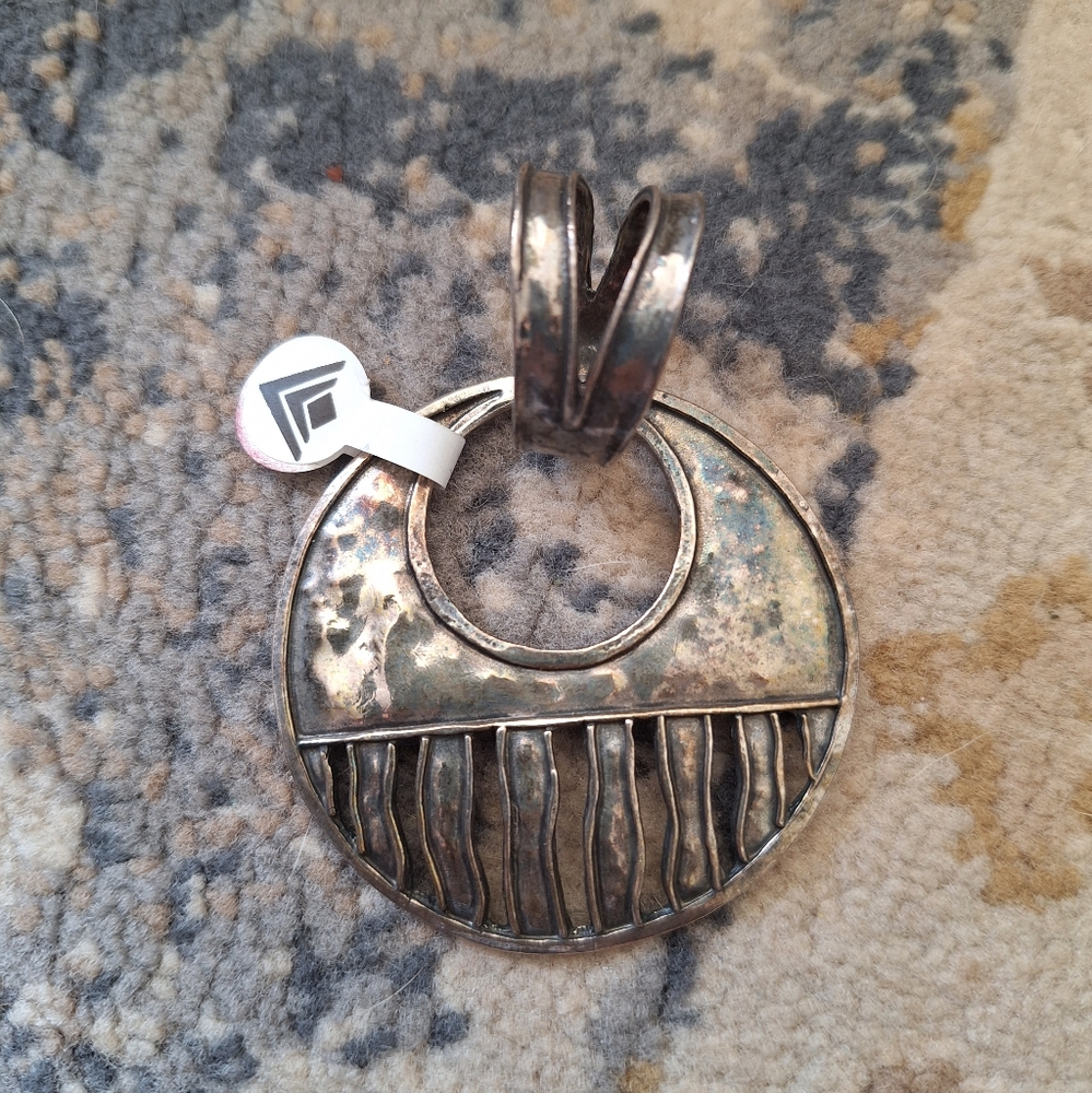 Silpada S1515 Hammered Sterling Steel Large Pendant